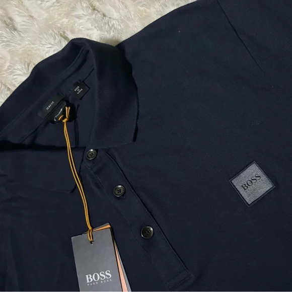 BOSS Men’s Passerby Polo Navy Blue Shirt - Picture 8 of 15